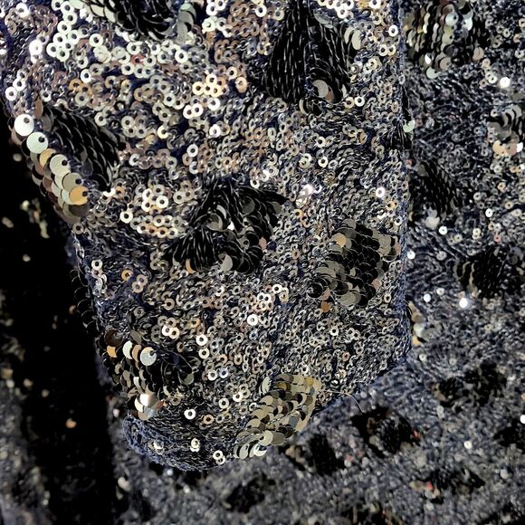 Zara Women’s Dress Night Luxe Glam-Core Sequin Mesh Black Mini Party Size S - Picture 6 of 11